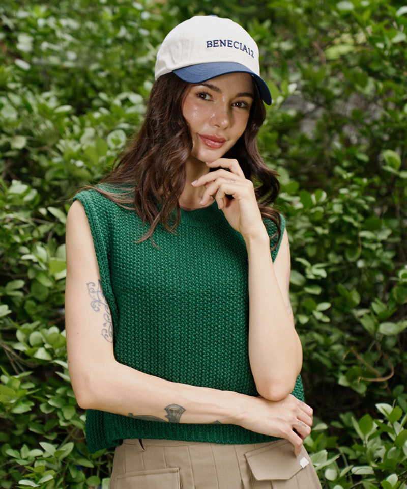 BENECIA 12 Waffle Vest - Green