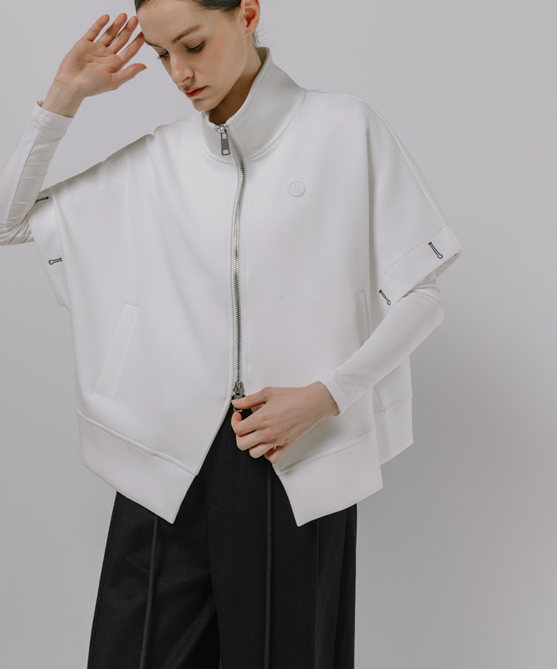 OBER Golf Women's PK Two-Way Short-Sleeve Zip-Up Jacket - White