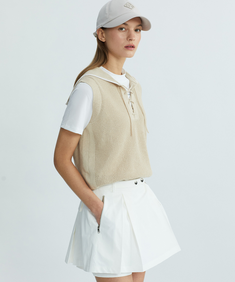 Monday Flow Pleated Cover Pants - White