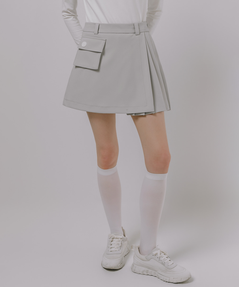 OBER Golf Women's Pocket Pleated Wrap Skirt - Gray