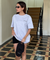 PIV'VEE Positive Sports Club Boxy T-Shirt - Snow Grey