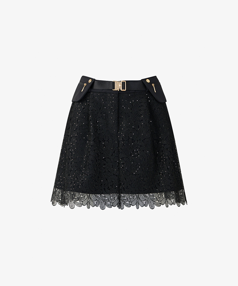 GFJ Golf Women's  Lace Layer Skirt - Black