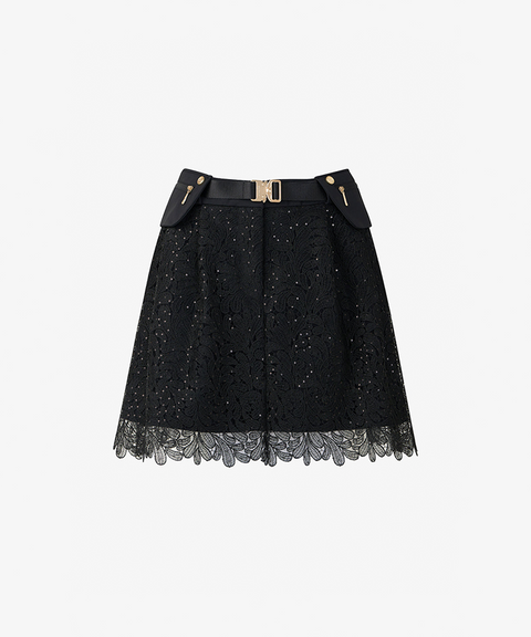 GFJ Golf Women's  Lace Layer Skirt - Black