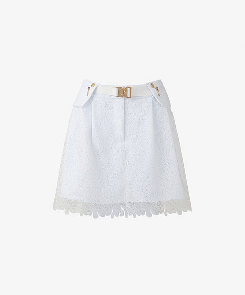 GFJ Golf Women's  Lace Layer Skirt - White