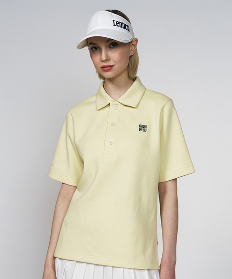 LENUCU Button Collar Big T-shirt - Lemon