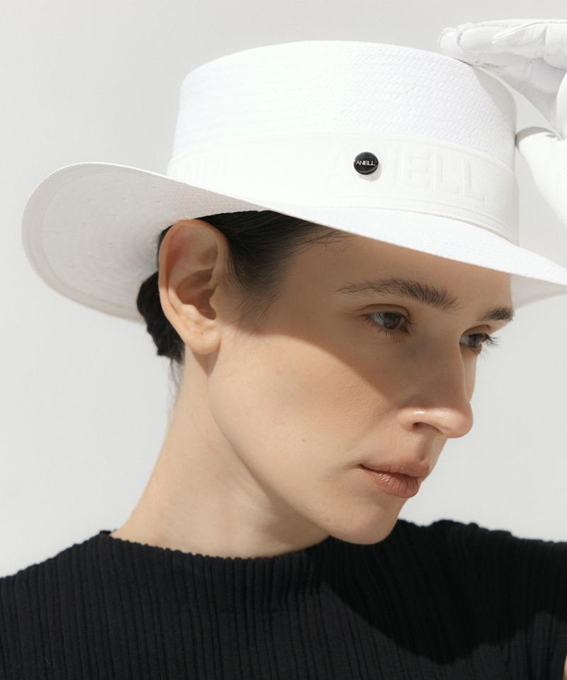 Anell Golf Raffia Arte Hat - White