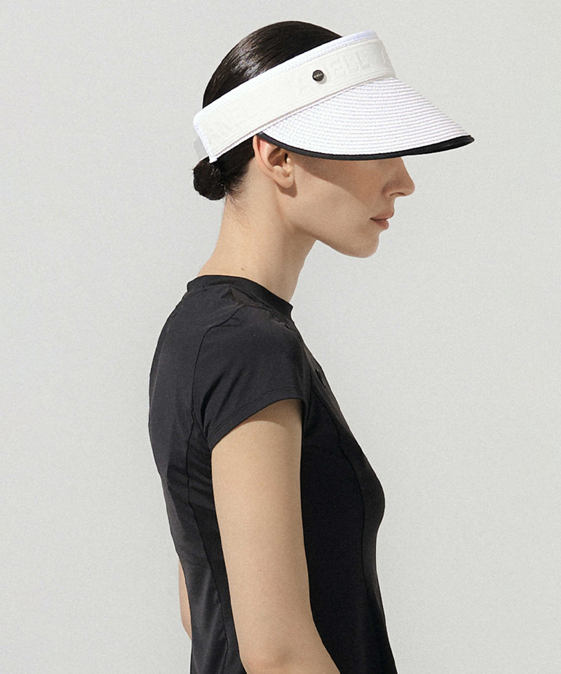 Anell Golf Resort Raffia Visor - White