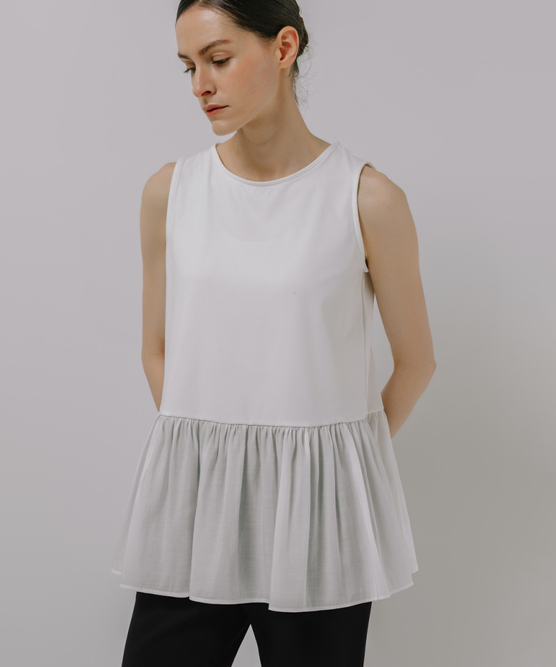 OBER Golf Women's Romantic Layered Sleeveless Top - White