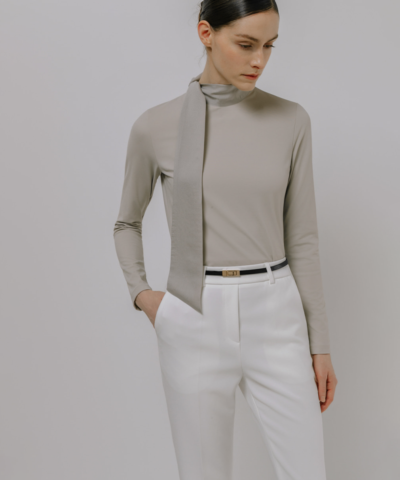 OBER Golf Women's Romantic Tie Performance Top - Beige