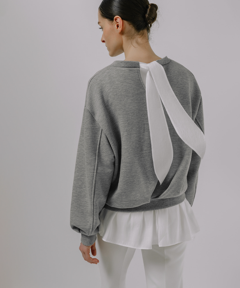 OBER Golf Women's Romantic Tie Sweatshirt - Gray