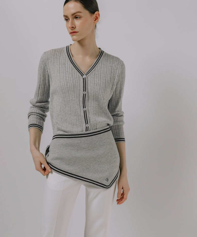 OBER Golf Women's Scarf Combo Cardigan - Gray