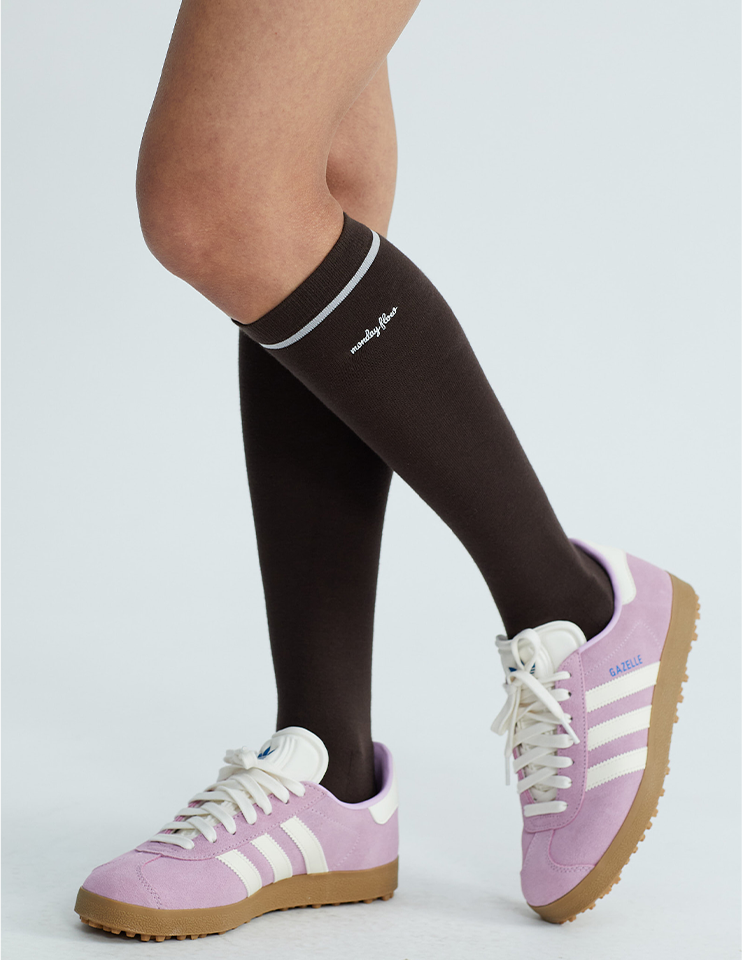 Monday Flow Women's Slim Basic Knee Socks - Brown