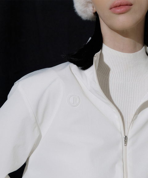 Anell Golf Soft Zip-up Blouse - White