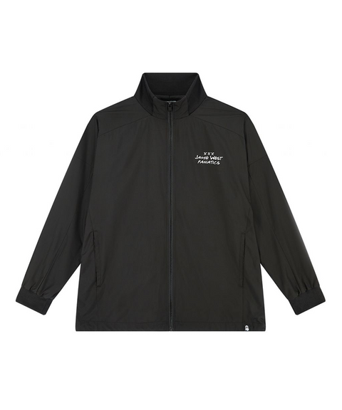 Jamie West Stand Collar Lettering Windbreaker - Black