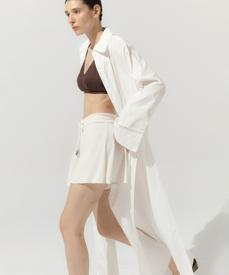 Anell Golf Swim Gown Long Shirt - White