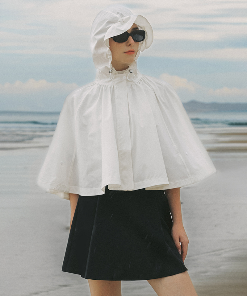 Technical Rain Cape Pouch Set - White