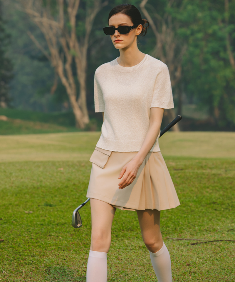 OBER Golf Textured Boucle Knit - Ivory