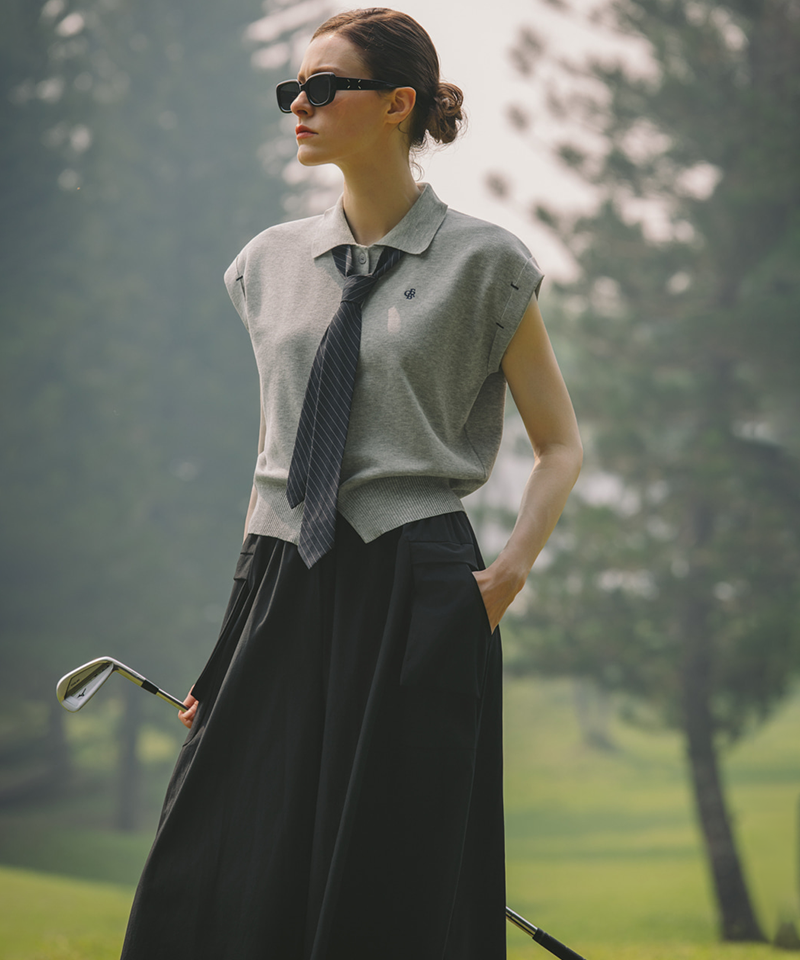 OBER Golf Tie Set Classic Knit Top - Gray