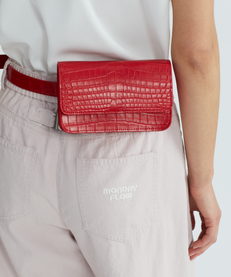 Monday Flow Urban Croco Belt Bag - Red