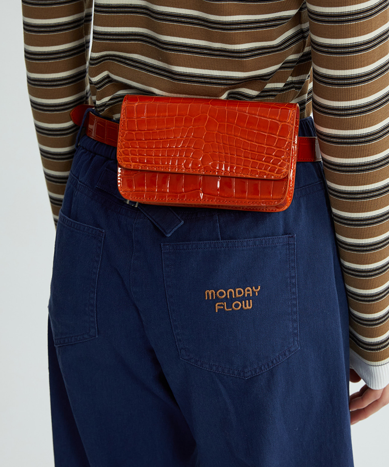 Monday Flow Urban Croco Belt Bag (Glossy) - Orange