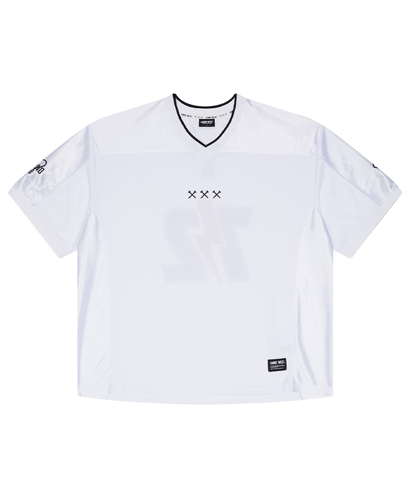 Jamie West V-Neck Mesh Biker Jersey T-Shirts - White