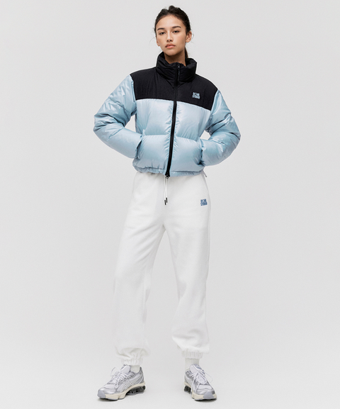 Goal Studio Women's Cropped Puffer Down Jacket - Sky Blue