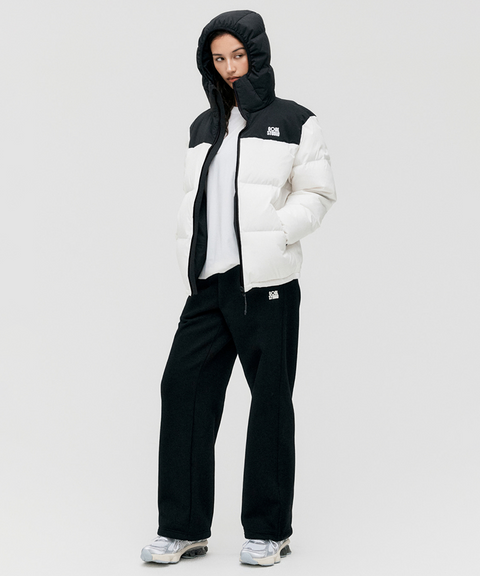 Goal Studio Women's Essential Hooded Puffer Down Jacket - Off White