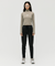 Goal Studio Women's Grid Fleece Quarter Zip-Up Tee - Dark Beige