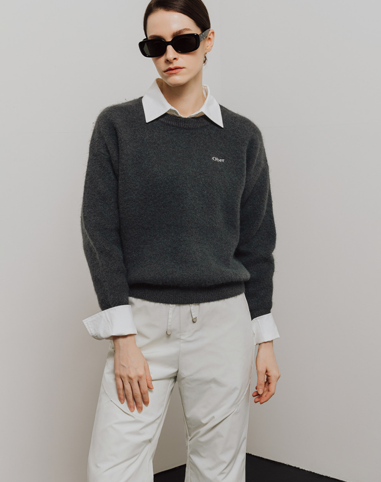 OBER Golf Women's Angora Round Knit - Charcoal