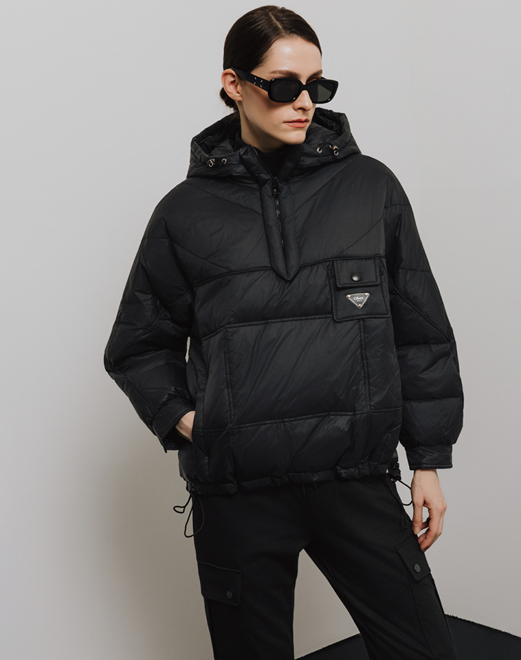 OBER Golf Women's Down Padded Anorak - Black