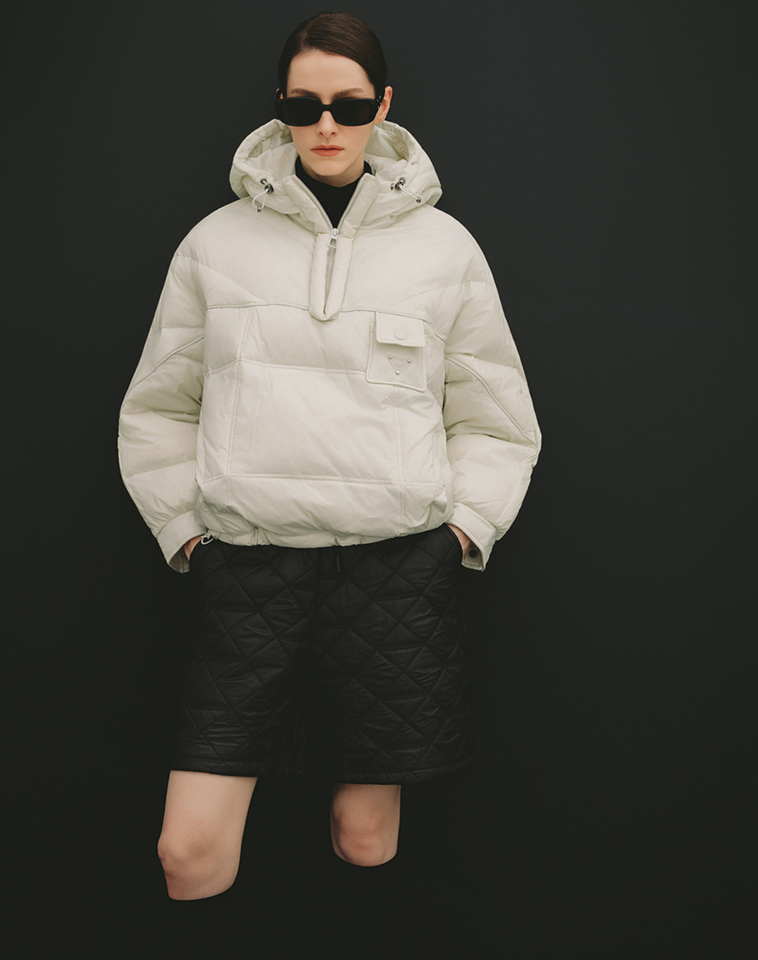 OBER Golf Women's Down Padded Anorak - Light Gray