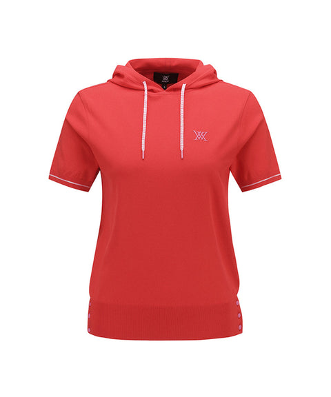 Women Hoodie Point Sweater - Red