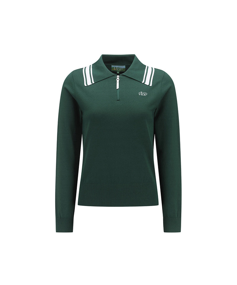 Vice Golf Atelier Women's Wide Collar Sweater - D/Green
