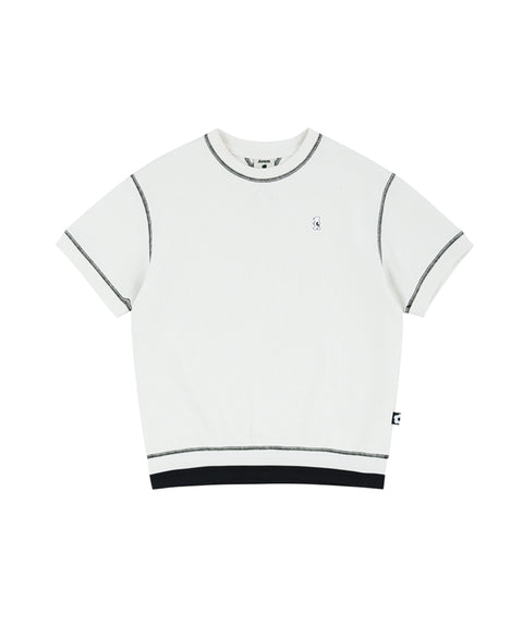 AVEN Stitched Cotton Short Sleeve T-shirt - White