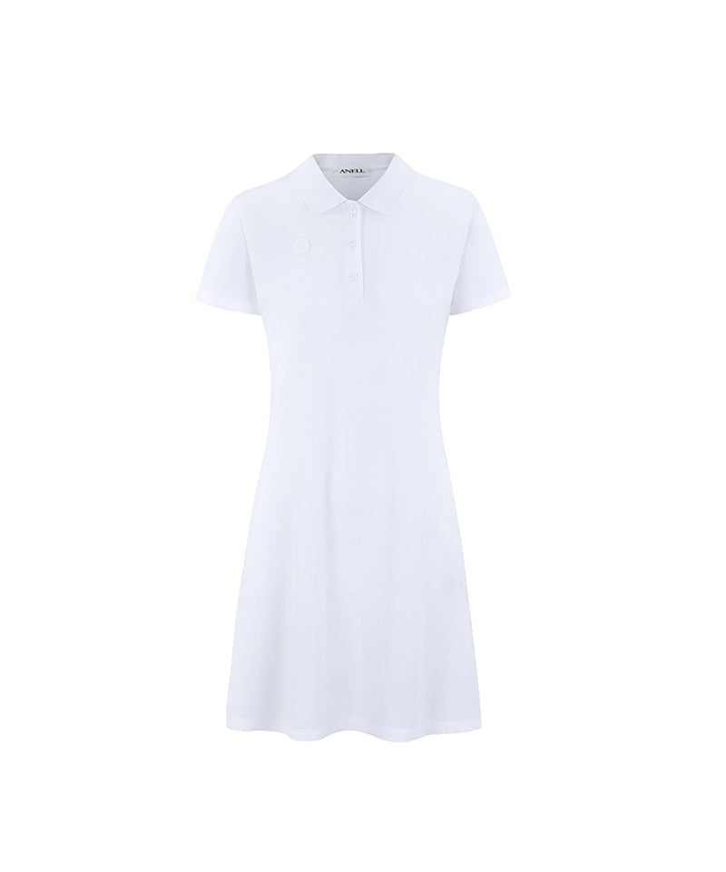 Anell Golf Pique Pleated One Piece - White