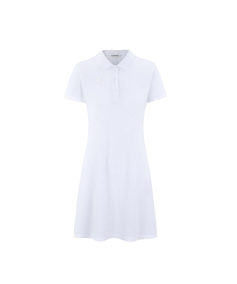 Anell Golf Pique Pleated One Piece - White
