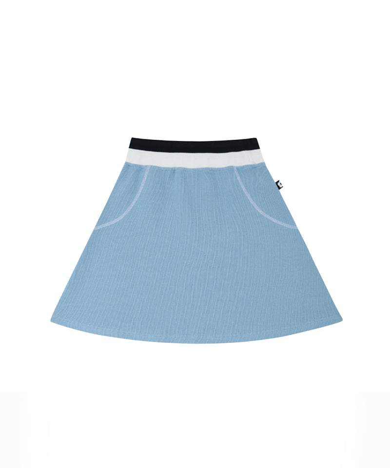 AVEN Stitched Flared Skirt - Sky Blue
