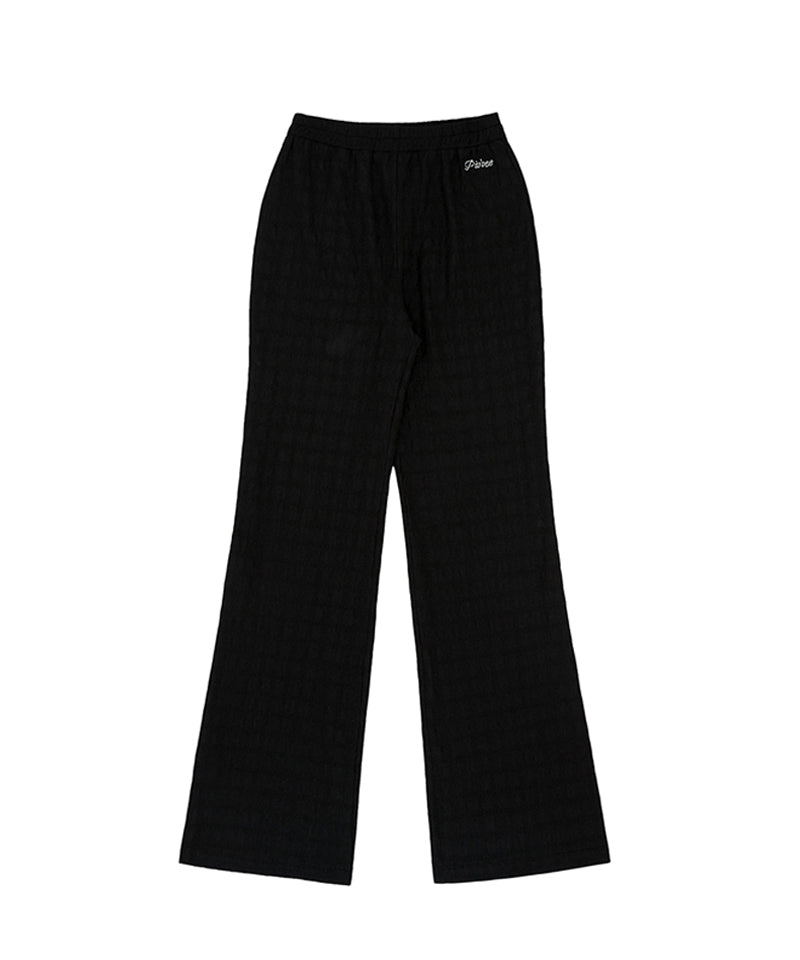 PIV'VEE Wrinkle Semi Flared Pants - Ebony Black