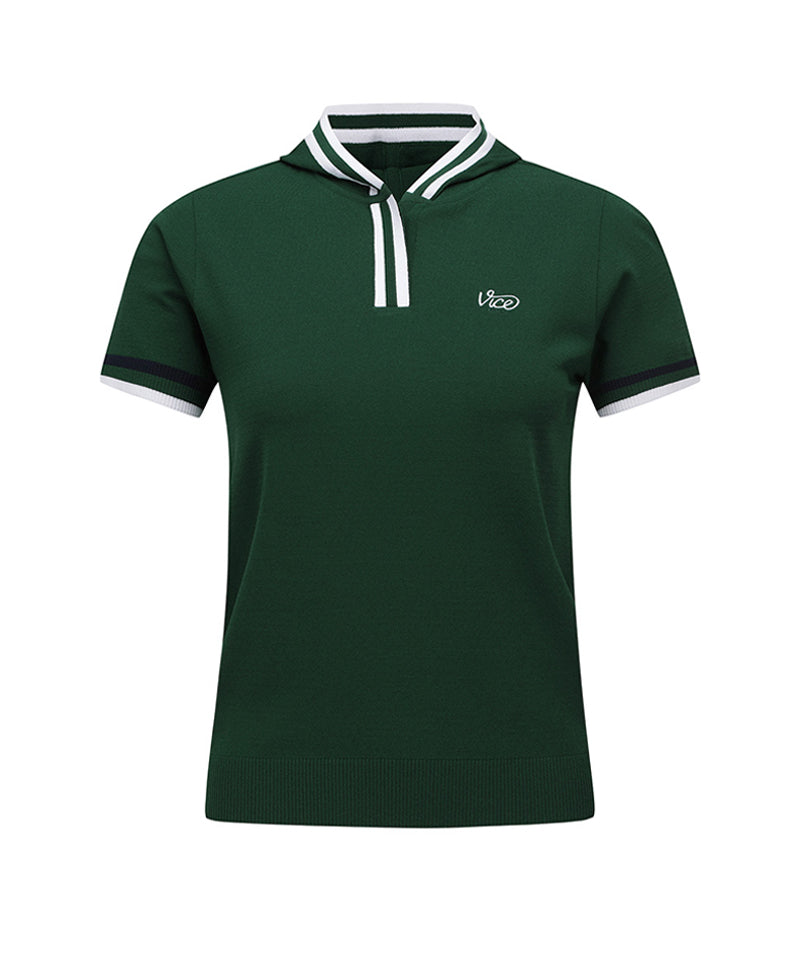 Vice Golf Atelier Women Mini Hoodie Short Sleeve Sweater - Green