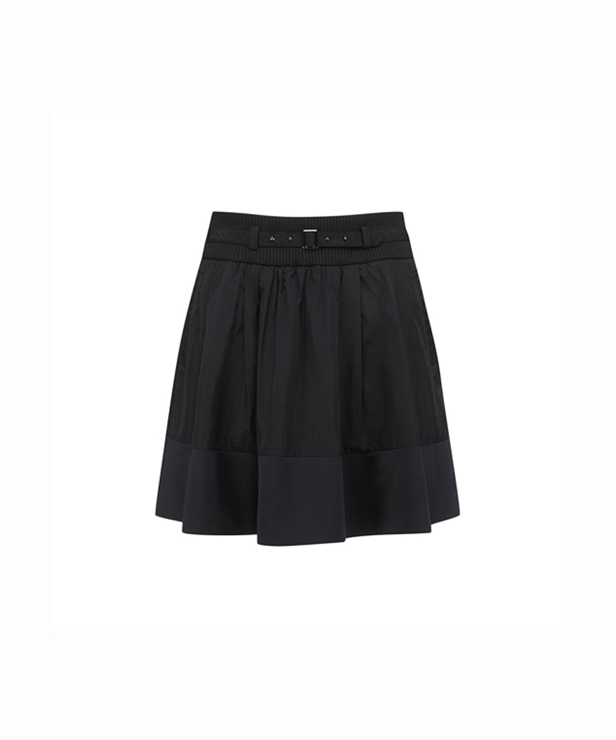 Women's Band Point Balloon Skirt - Black