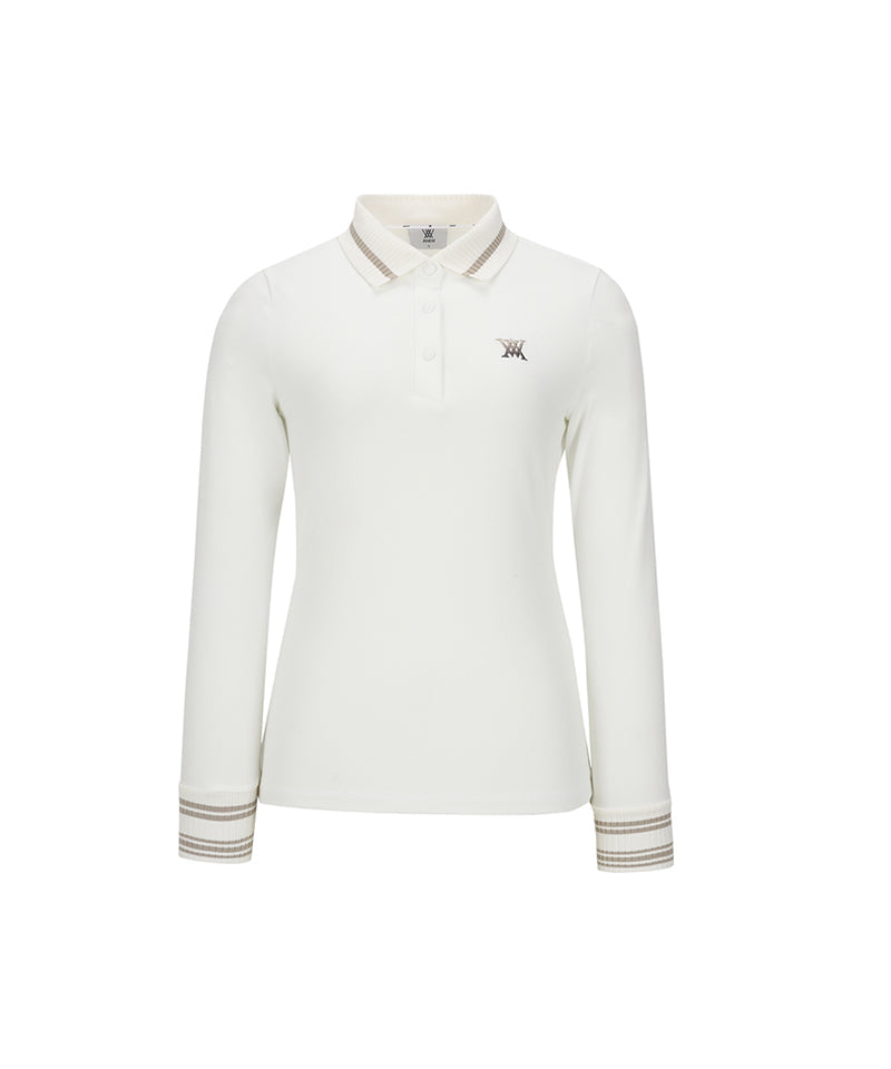 ANEW Golf Women's Knit Collar Long T-Shirt - Ivory
