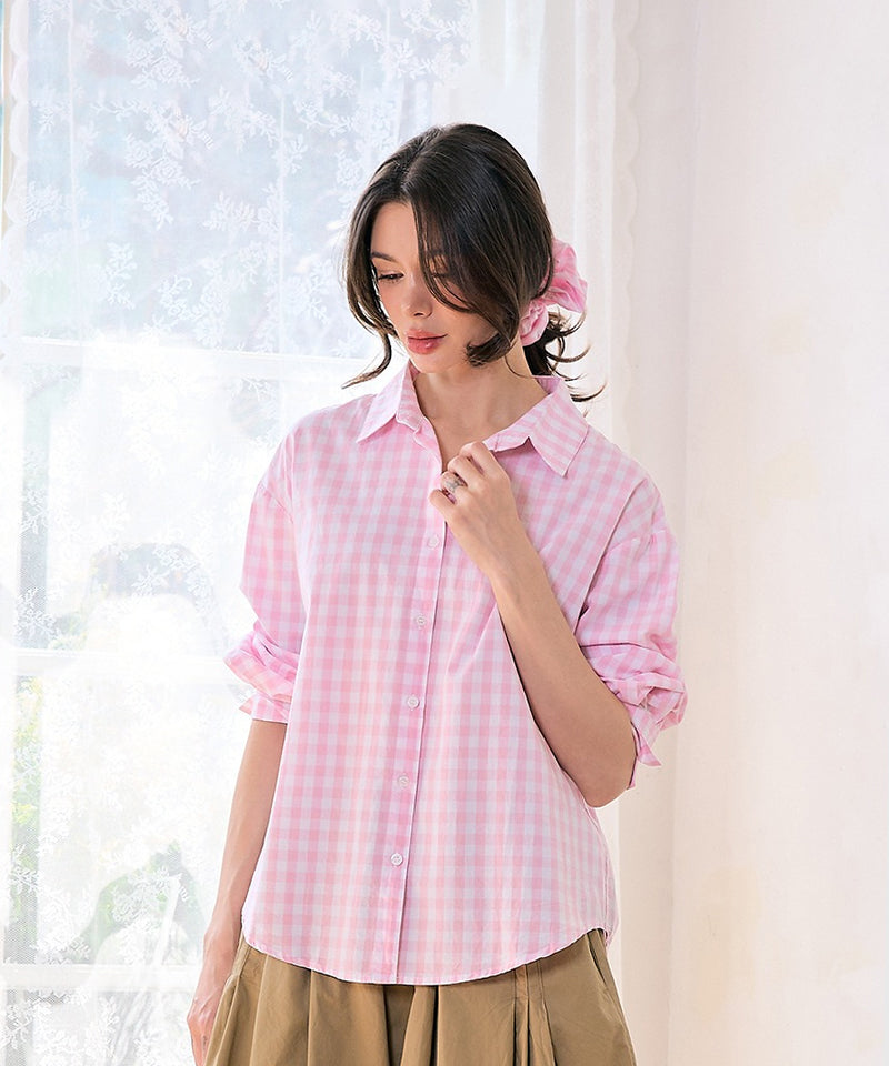 BENECIA 12 Checked Shirt - Pink