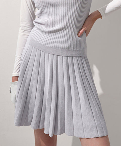 Anell Golf Cool Blend Pleated Skirt - Soft Blue
