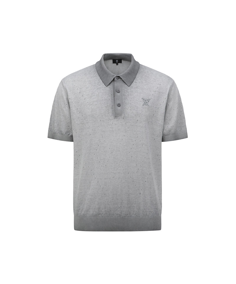 ANEW GOLF Jacquard Knit Polo Shirts - Gray