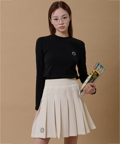MACKY Golf: Pleated Banded Skirt - Ivory