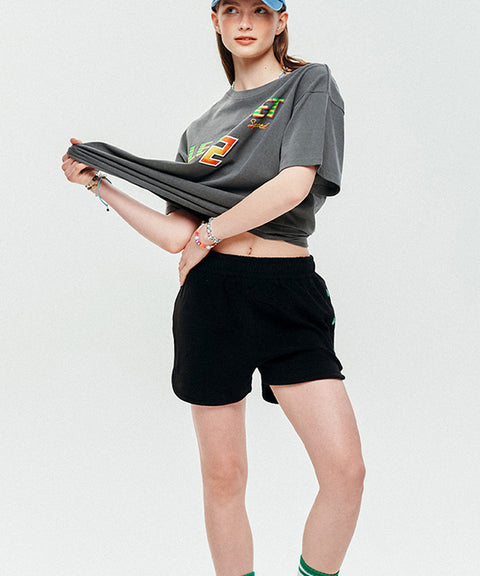 [SAMPLE SALE]LE SONNET Button Shorts - Black