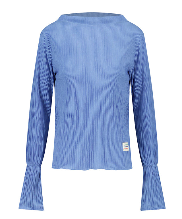 LE SONNET Flower Pleats Top - Blue