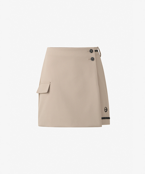 GFJ Golf Women's  Front Wrap Shorts - Beige