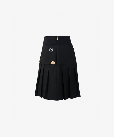 GFJ Golf Women's High Waist Pleat Skirt - Black