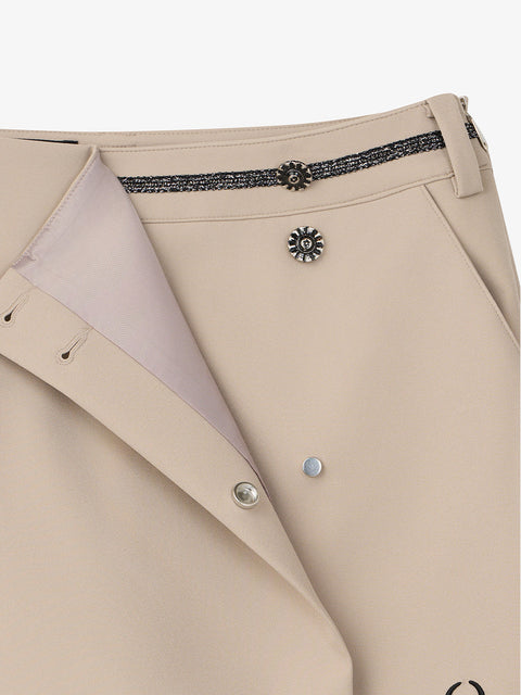 GFJ Golf Women's  Front Wrap Shorts - Beige